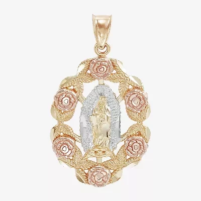Our Lady Of Guadalupe / Nuestra Senora De Guadalupe Womens 14K Gold Oval Pendant
