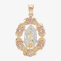 Our Lady Of Guadalupe / Nuestra Senora De Guadalupe Womens 14K Gold Oval Pendant