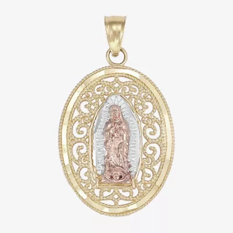 Our Lady Of Guadalupe / Nuestra Senora De Guadalupe Womens 14K Gold Oval Pendant