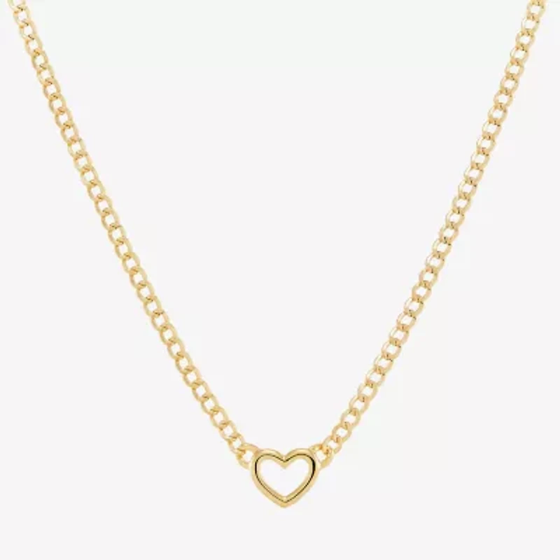 Gold Addiction Womens 14K Gold Heart 18 Inch Pendant Necklace