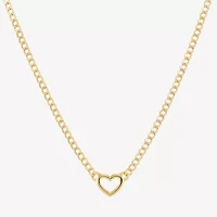 Gold Addiction Womens 14K Gold Heart 18 Inch Pendant Necklace