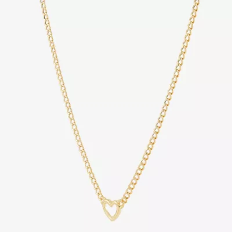 Gold Addiction Womens 14K Gold Heart 18 Inch Pendant Necklace