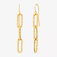 Made in Italy Womens 14K Gold Paperclip Drop Earrings