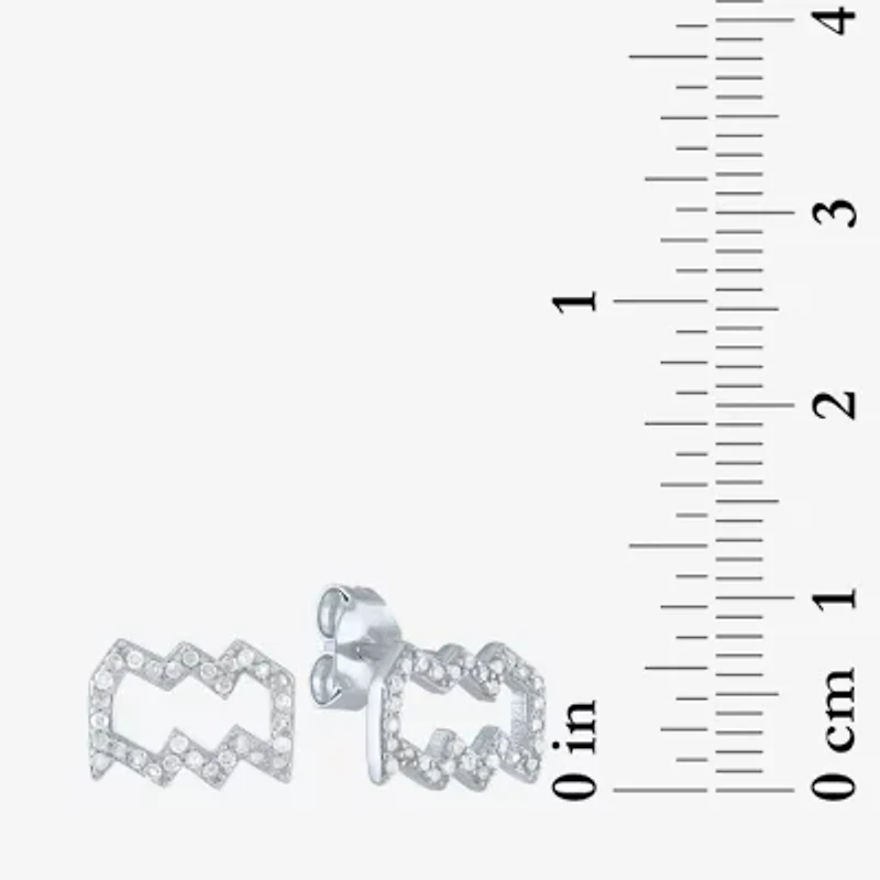 Diamond Addiction Lab-Grown (G-H / SI2-I1) Zodiac Stud Earrings Sterling Silver