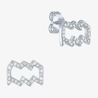 Diamond Addiction Lab-Grown (G-H / SI2-I1) Zodiac Stud Earrings Sterling Silver