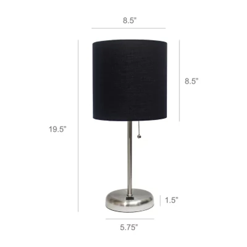 Stick Lamp with USB Charging Port Set of 2