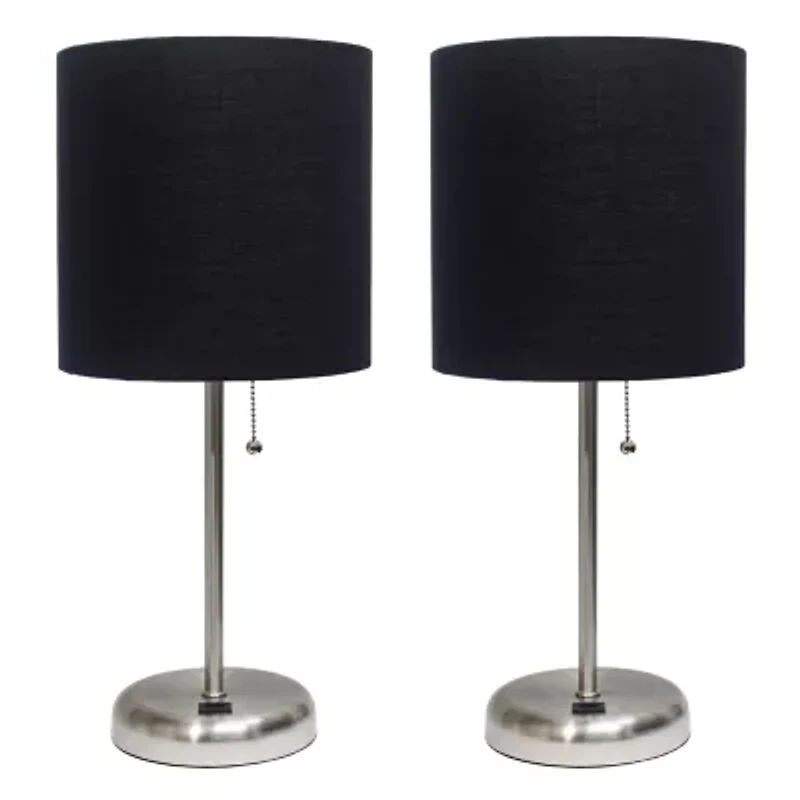 Stick Lamp with USB Charging Port Set of 2
