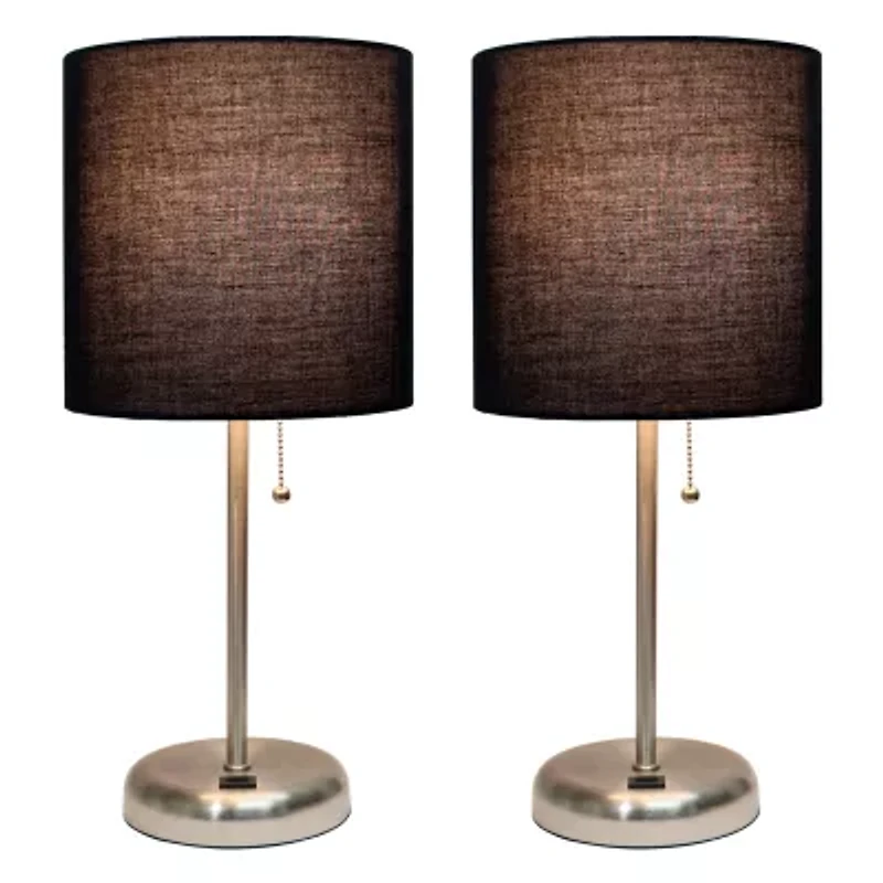 Stick Lamp with USB Charging Port Set of 2