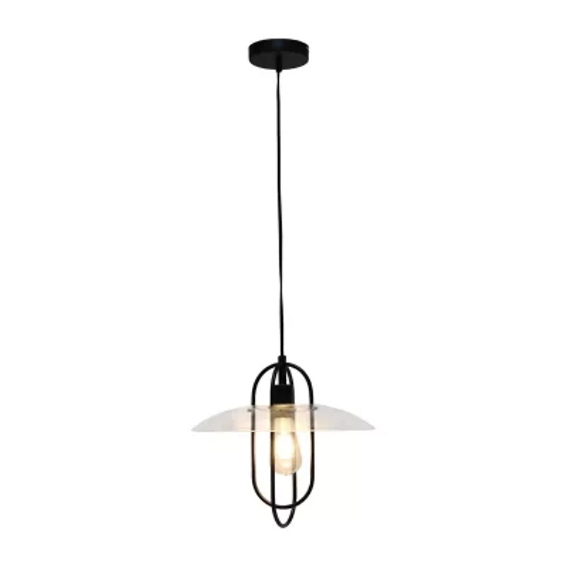 1 Light Elongated Metal Pendant