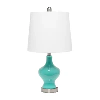 All the Rages Lalia Home Paseo With White Fabric Shade Glass Table Lamp