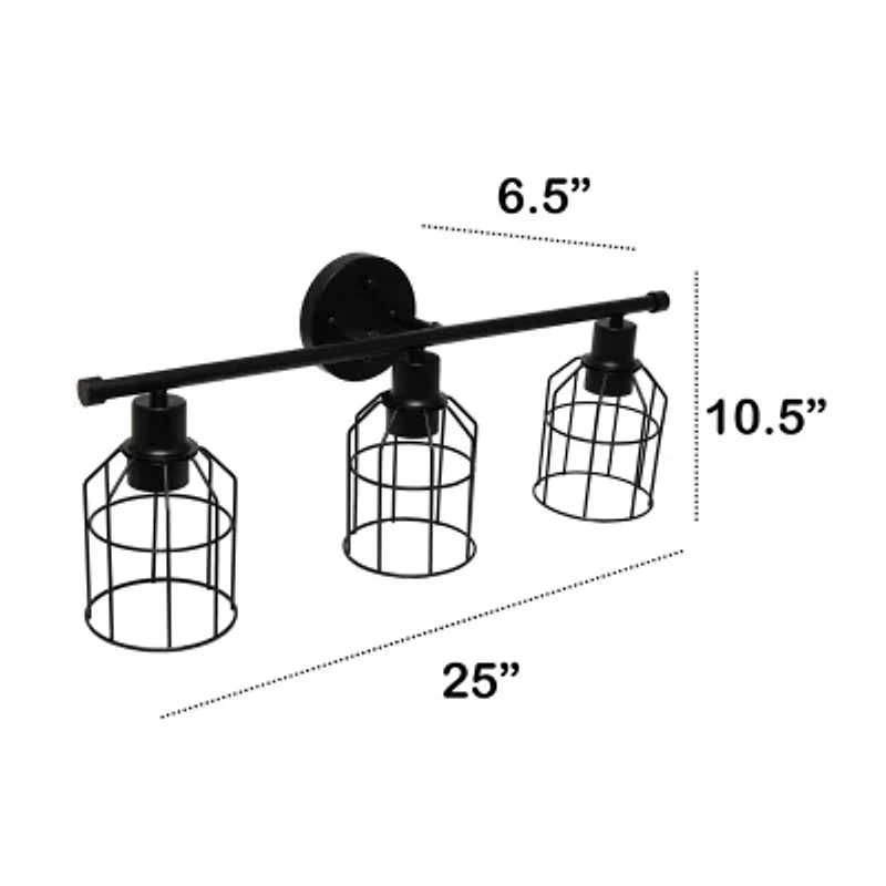 All the Rages Black Industrial Wired Vanity Light