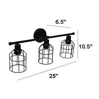 All the Rages Black Industrial Wired Vanity Light
