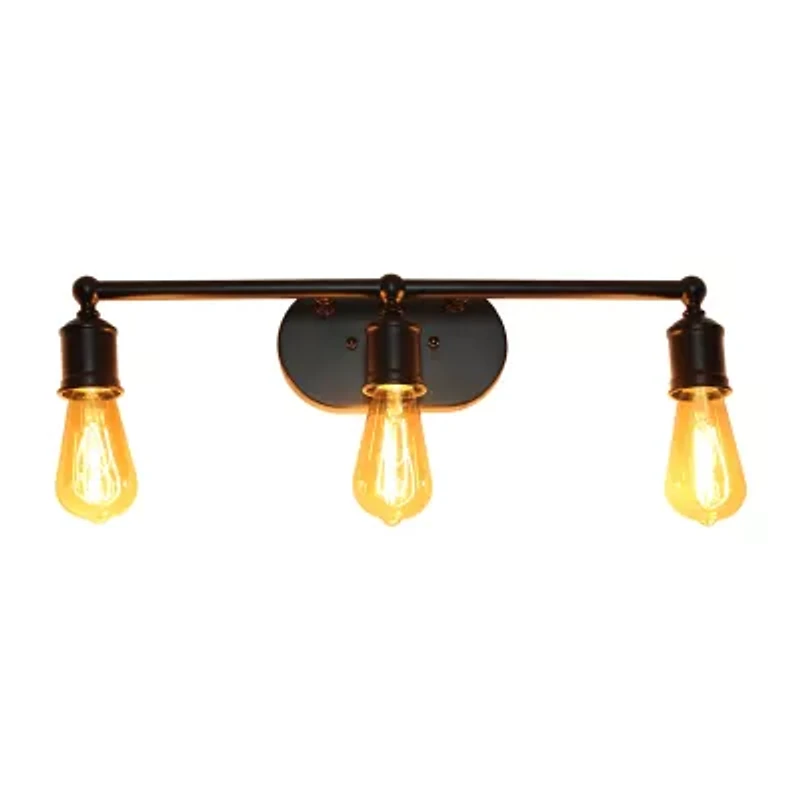 All the Rages Matte Black Industrial Metal Vanity Light