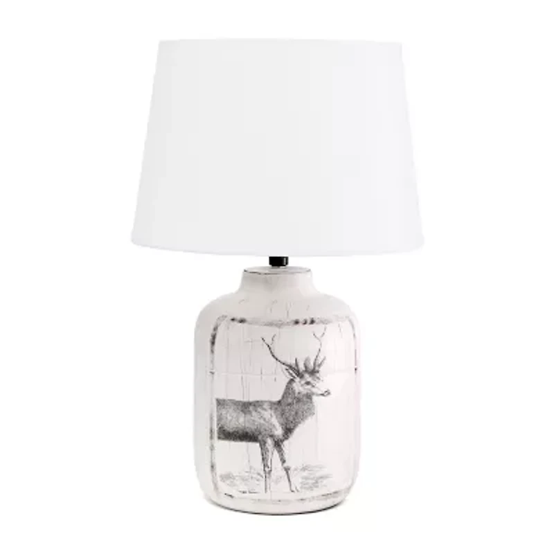 All the Rages Deer Print Ceramic Table Lamp