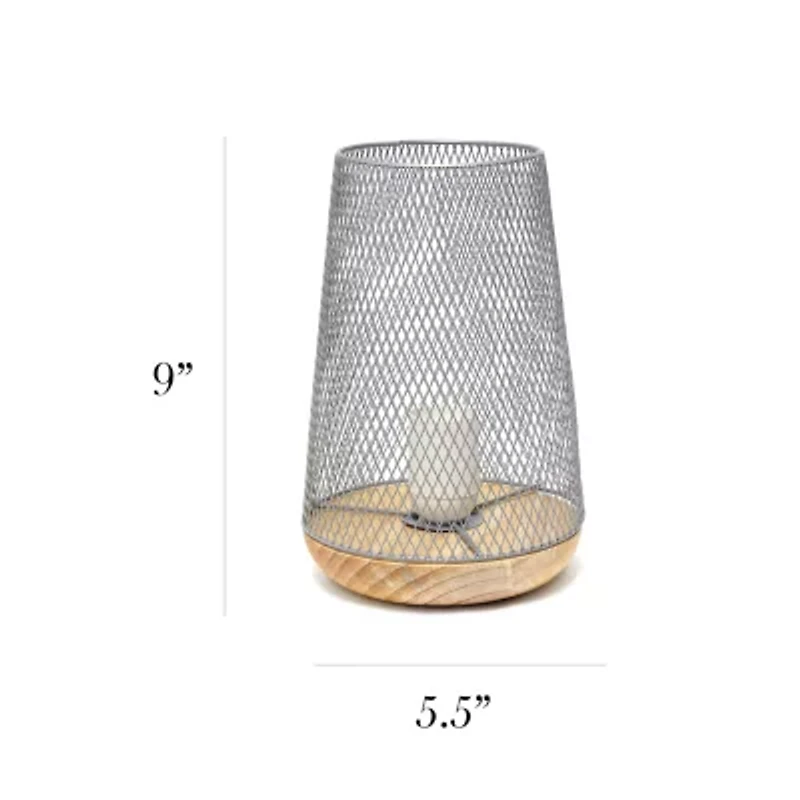 All the Rages Black Wire Mesh Uplight Metal Table Lamp
