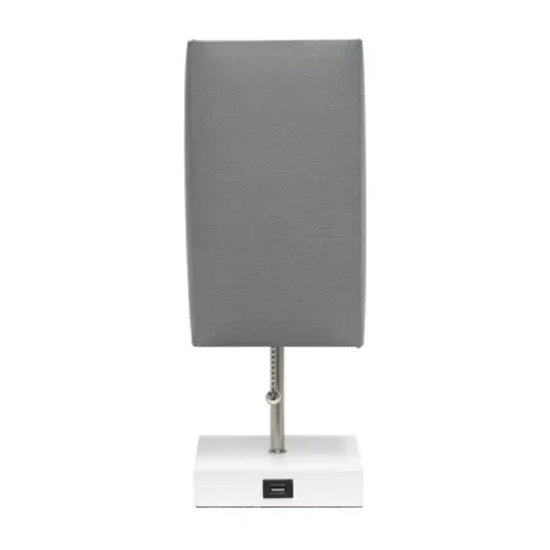 All the Rages Brushed Nickel And Brass Petite Stick Metal Table Lamp