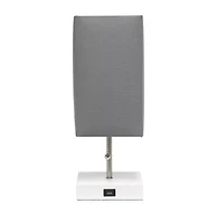 All the Rages Brushed Nickel And Brass Petite Stick Metal Table Lamp