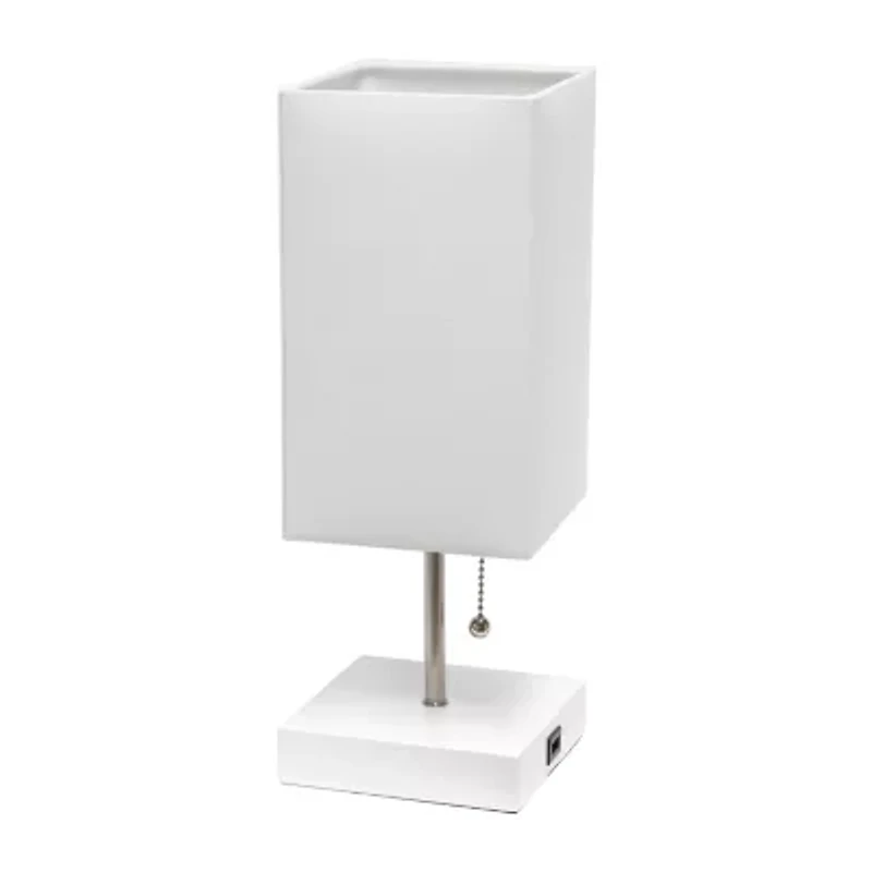 All the Rages Brushed Nickel And Brass Petite Stick Metal Table Lamp