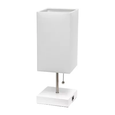 All the Rages Brushed Nickel And Brass Petite Stick Metal Table Lamp