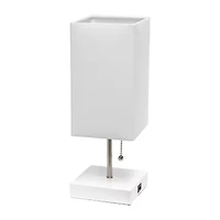 All the Rages Brushed Nickel And Brass Petite Stick Metal Table Lamp
