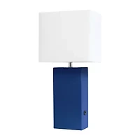 Modern Leather Table Lamp with USB