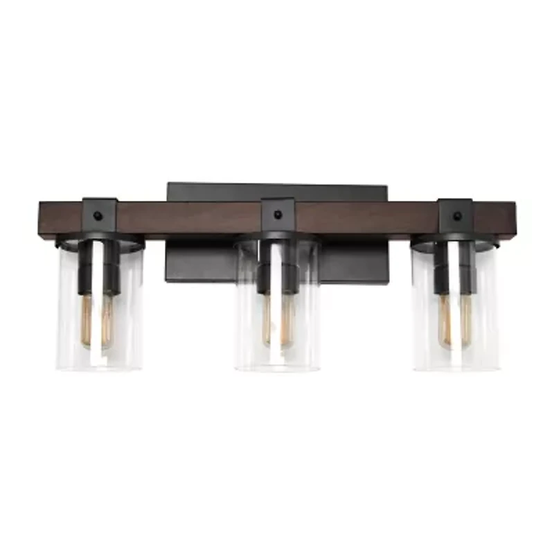 All the Rages 3-Light Vanity With Restored Wood Look Light