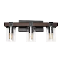 All the Rages 3-Light Vanity With Restored Wood Look Light
