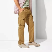 St. John's Bay Belted Mens Belted Stretch Fabric Straight Fit Cargo Pant