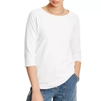 Hanes Womens Round Neck 3/4 Sleeve Active T-Shirt