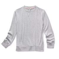Xersion Hacci Little & Big Kid Girls Crew Neck Fleece Long Sleeve Sweatshirt