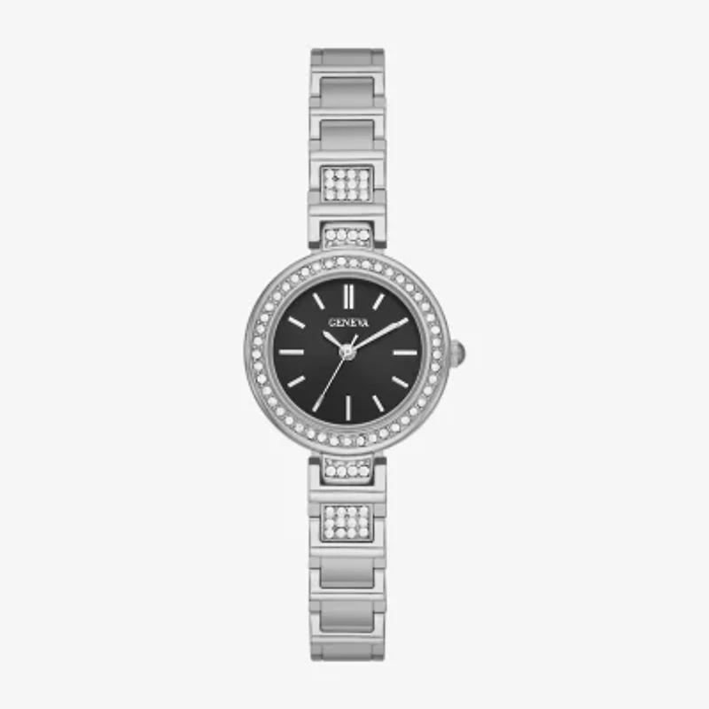 Geneva Womens Crystal Accent Silver Tone Bracelet Watch Fmdjm250