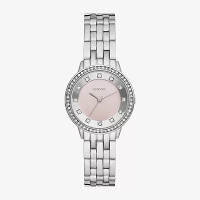 Geneva Ladies Womens Crystal Accent Silver Tone Bracelet Watch Fmdjm256