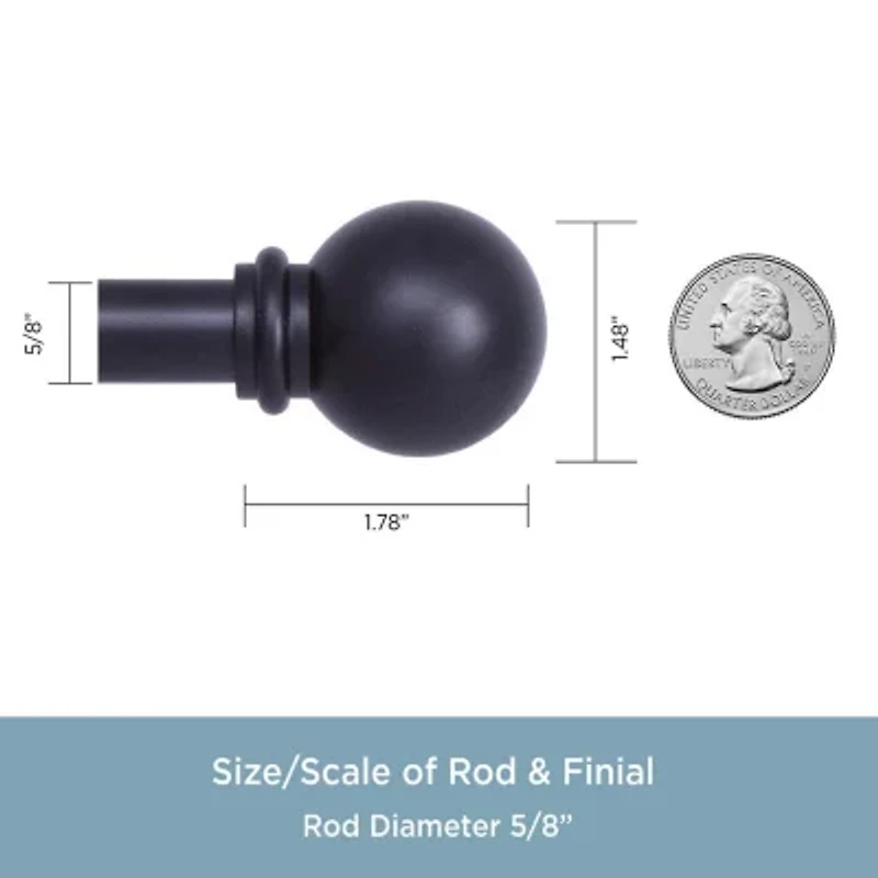 Kenney Chelsea Decorative Curtain Rod & Holdback Set 5/8 Adjustable