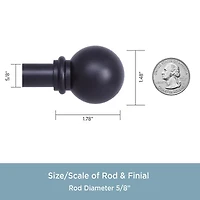 Kenney Chelsea Decorative Curtain Rod & Holdback Set 5/8 Adjustable