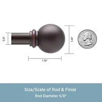 Kenney Chelsea Decorative Curtain Rod & Holdback Set 5/8 Adjustable
