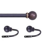Kenney Chelsea Decorative Curtain Rod & Holdback Set 5/8 Adjustable