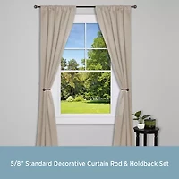Kenney Chelsea Decorative Curtain Rod & Holdback Set 5/8 Adjustable