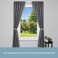 Kenney Chelsea Decorative Curtain Rod & Holdback Set 5/8 Adjustable