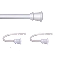 Kenney Trumpet Decorative Curtain Rod & Holdback Set 5/8 Adjustable