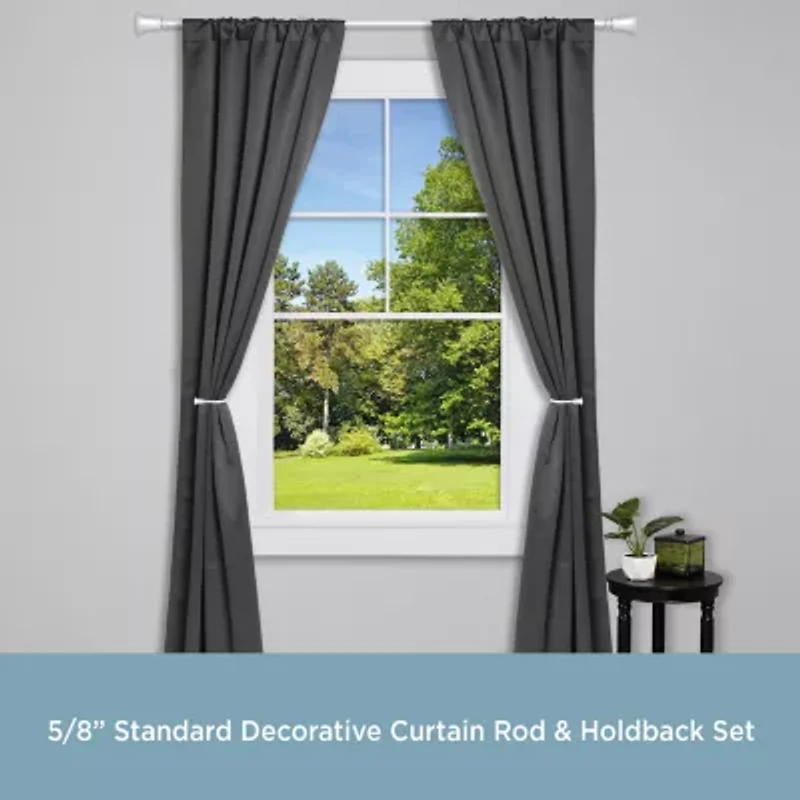 Kenney Trumpet Decorative Curtain Rod & Holdback Set 5/8 Adjustable
