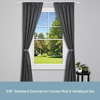 Kenney Trumpet Decorative Curtain Rod & Holdback Set 5/8 Adjustable