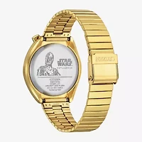 Citizen Star Wars Mens Chronograph Gold Tone Stainless Steel Bracelet Watch An3662-51w