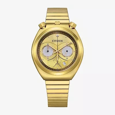 Citizen Star Wars Mens Chronograph Gold Tone Stainless Steel Bracelet Watch An3662-51w