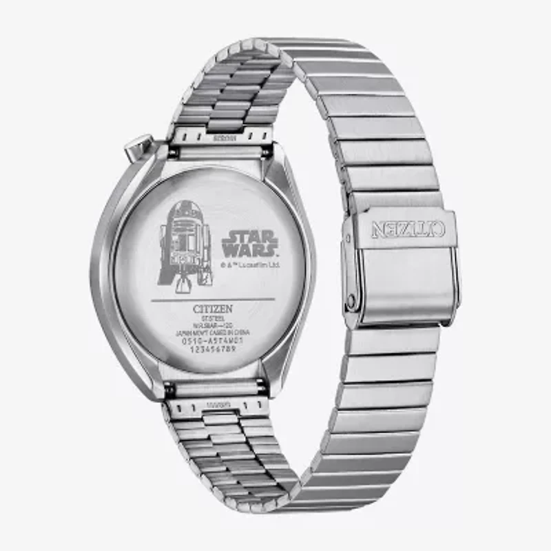 Citizen Star Wars Mens Chronograph Silver Tone Stainless Steel Bracelet Watch An3666-51a