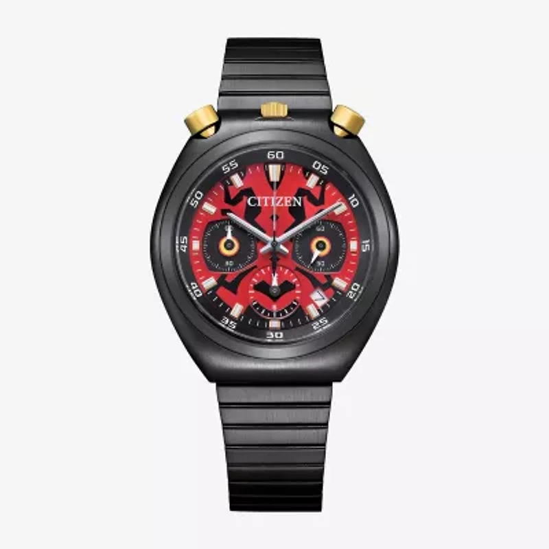 Citizen Star Wars Mens Chronograph Black Stainless Steel Bracelet Watch An3668-55w