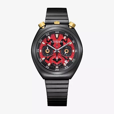 Citizen Star Wars Mens Chronograph Black Stainless Steel Bracelet Watch An3668-55w