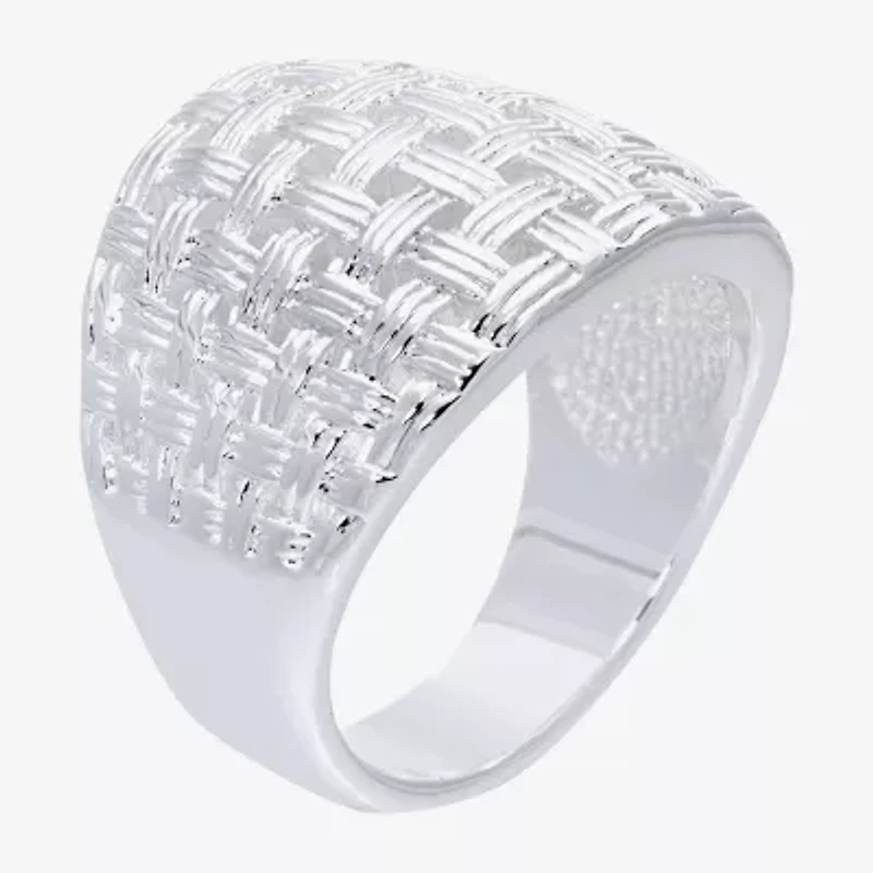 Sparkle Allure Womens 5MM Pure Silver Over Brass Band