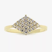 Sparkle Allure Womens Cubic Zirconia 14K Gold Over Brass Diamond Delicate Promise Ring