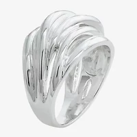 Sparkle Allure Intertwined Womens Pure Silver Over Brass Cocktail Ring