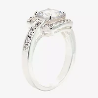 Sparkle Allure Womens Cubic Zirconia Pure Silver Over Brass Round Halo Engagement Ring